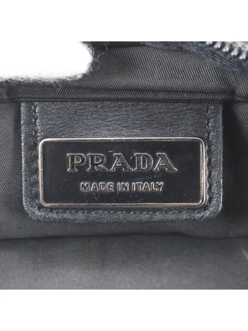 Prada White Tessuto Nylon Triangle Logo Leather Shoulder Bag Crossbody Messenger